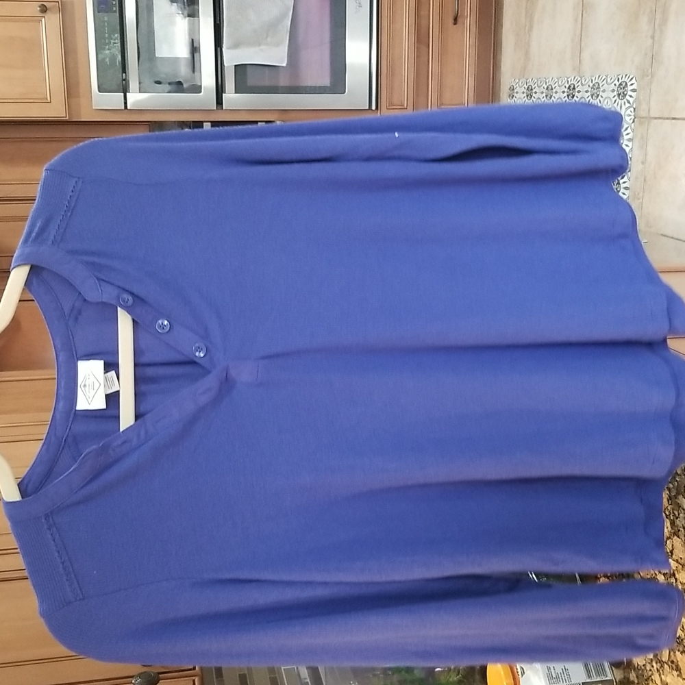 St John's Bay blue button up blouse